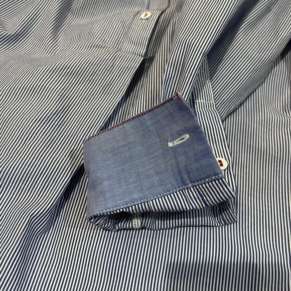 Mersea Dress Womens Medium Blue White Stripe Essential Shirt Dress - Picture 10 of 14